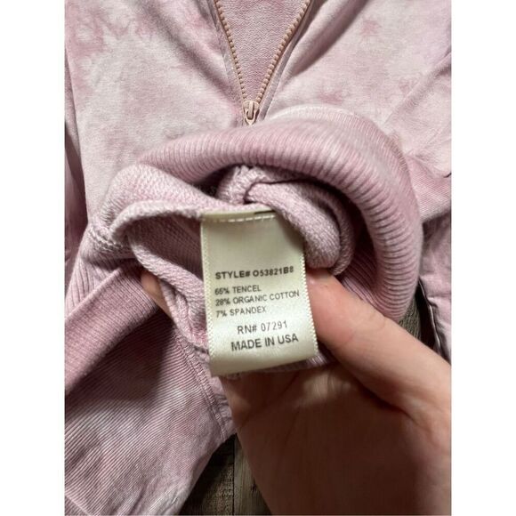 Johnny Was Calme Pink Tie Dye Raglan Half Zip Pullover Size XS - Picture 5 of 5